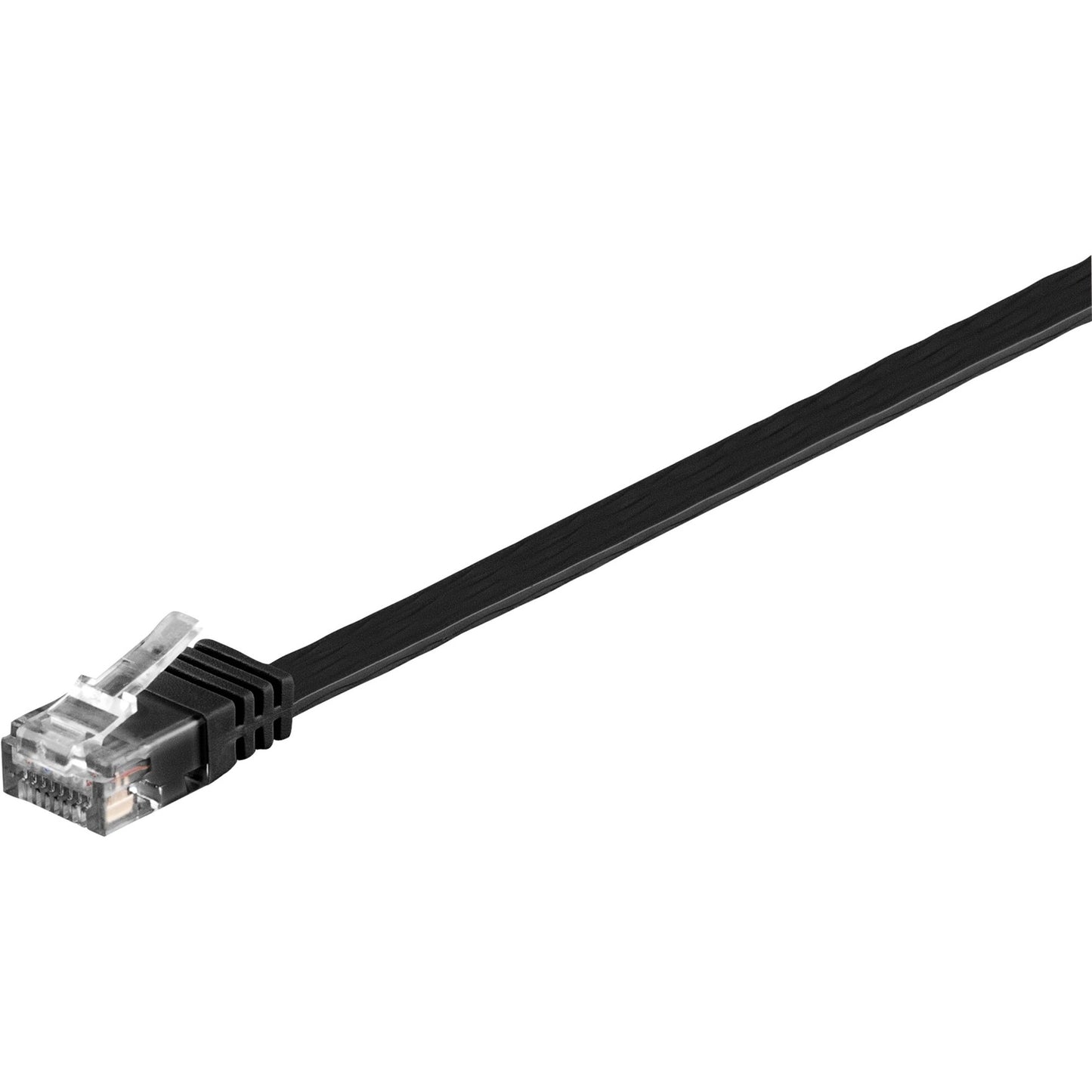 Goobay Patchkabel RJ45 Stecker > RJ45 Stecker CAT.6 U/UTP (schwarz, 5 Meter, Flachkabel)