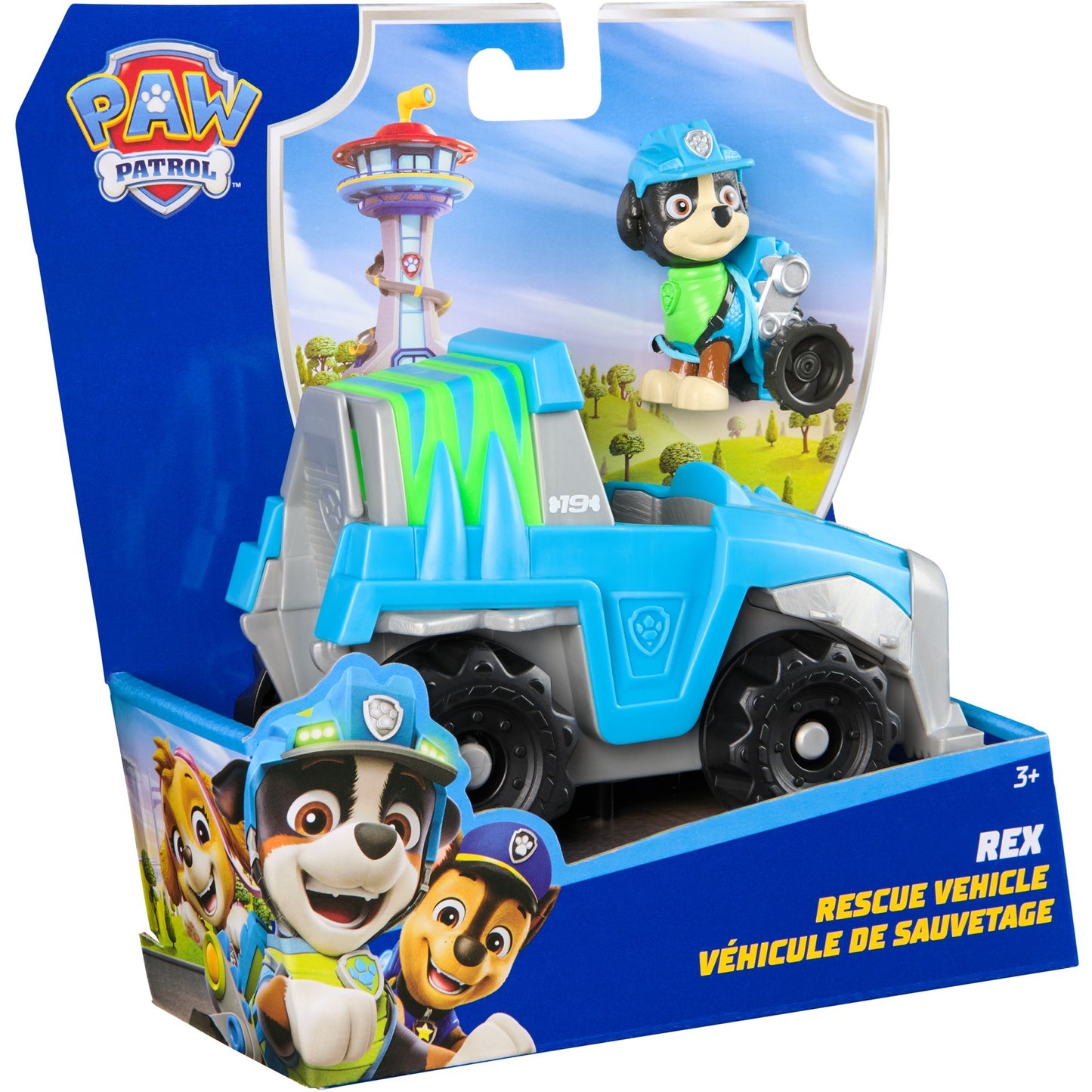 Paw Patrol - Dinosaurier-Rettungsfahrzeug mit Rex Spielfigur, Spielfahrzeug