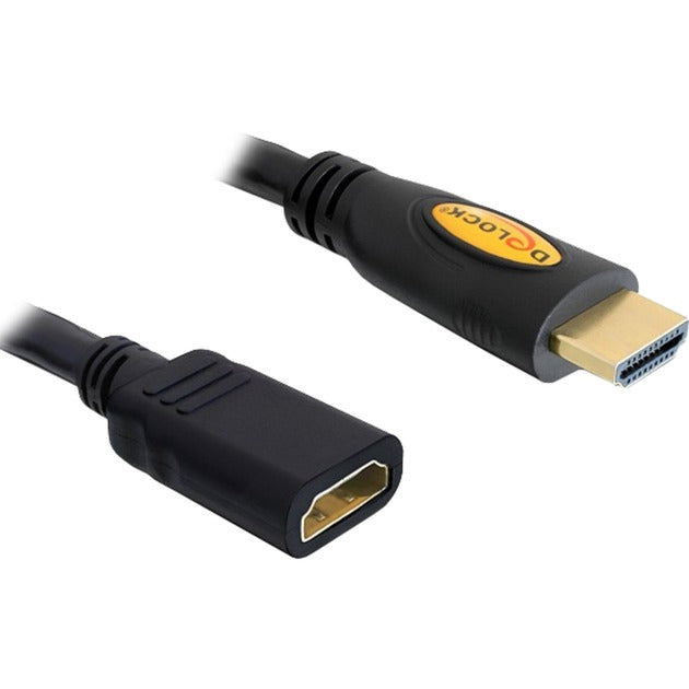 DeLOCK Verlängerungskabel High Speed HDMI mit Ethernet, HDMI A Stecker > HDMI A Buchse (schwarz, 3 Meter)