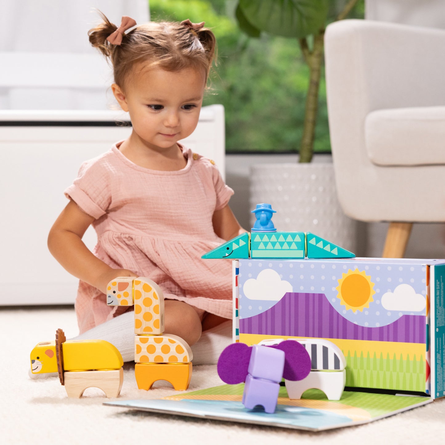 Melissa & Doug - Blockables Safari Spielset, Konstruktionsspielzeug