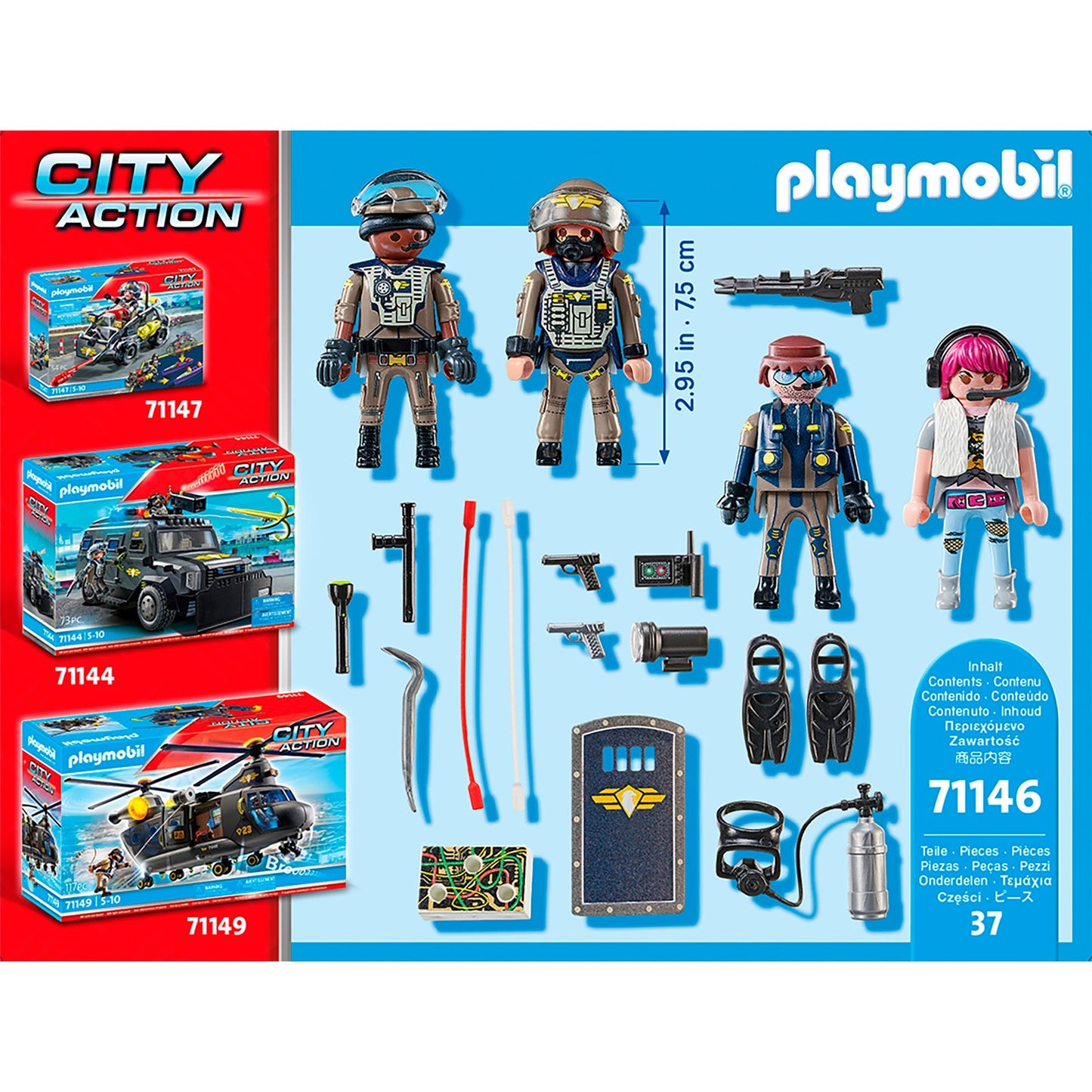 PLAYMOBIL 71146 City Action SWAT-Figurenset, Konstruktionsspielzeug