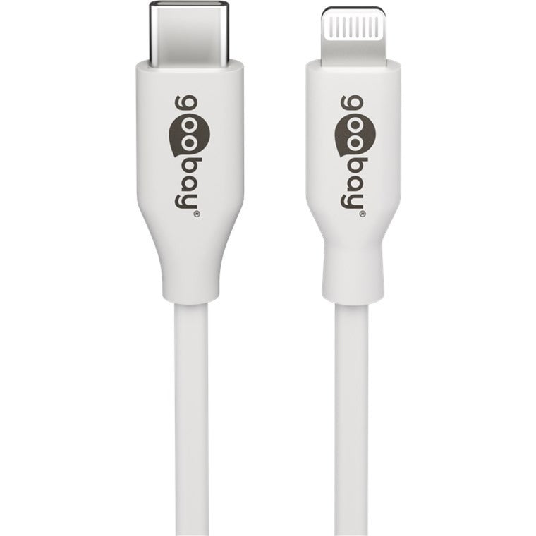 Goobay USB 2.0 Adapterkabel, USB-C Stecker > Lightning Stecker (weiss, 1 Meter, PD, Laden mit bis zu 87 Watt)