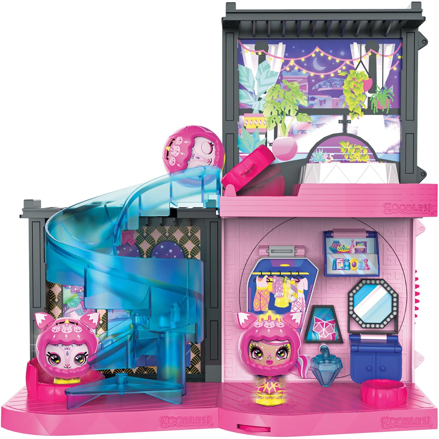 Spinmaster Zoobles wandelbares Spielset mit magischer Villa und Z-Girl
