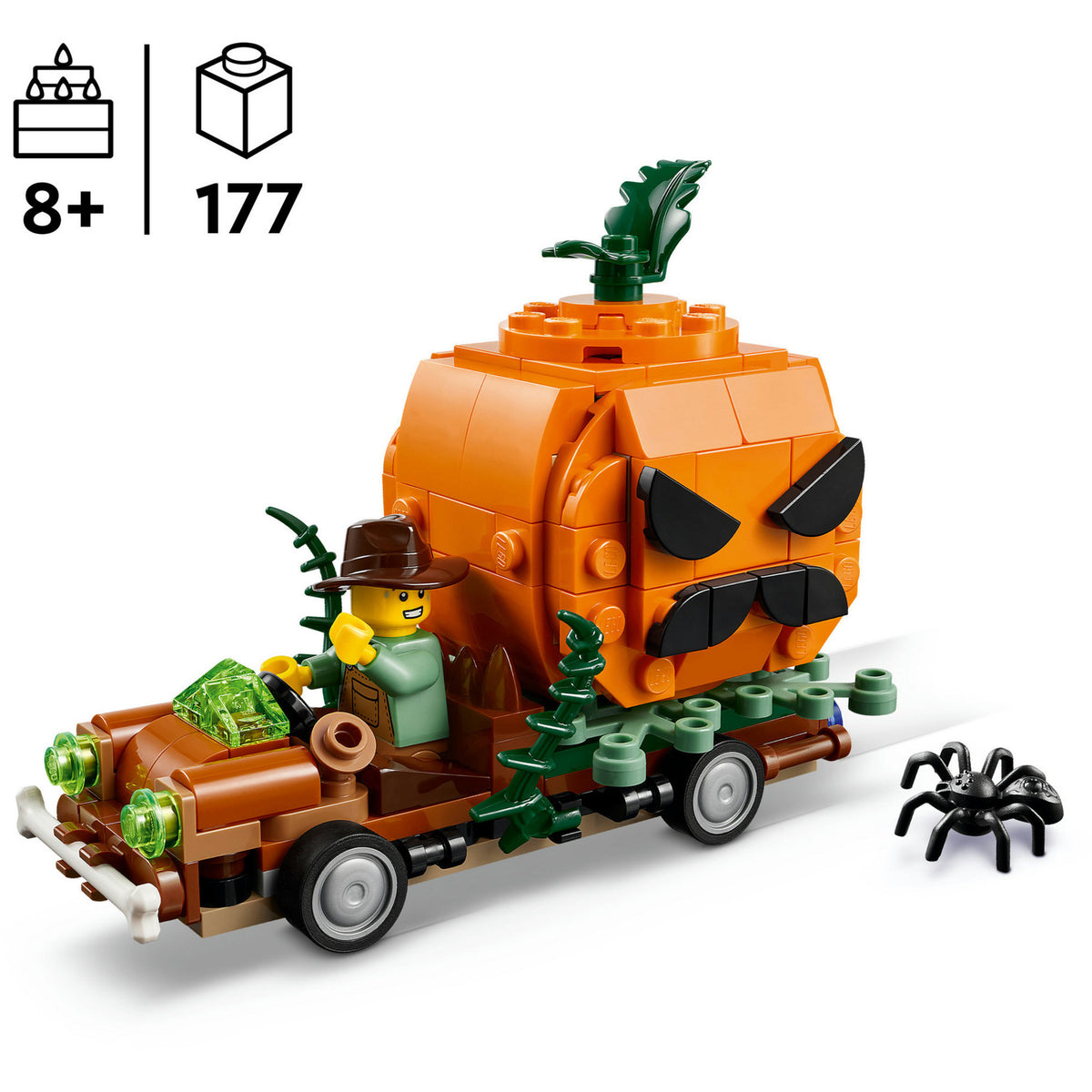 40822 Pickup mit Halloweenkürbis, Konstruktionsspielzeug
