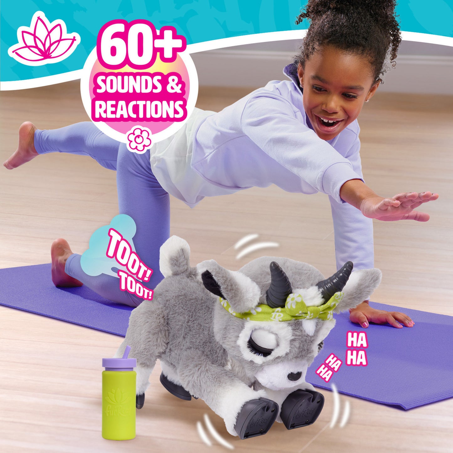 furReal Daisy Yoga-Ziege mit Bewegungs- und Soundfunktion, Kuscheltier