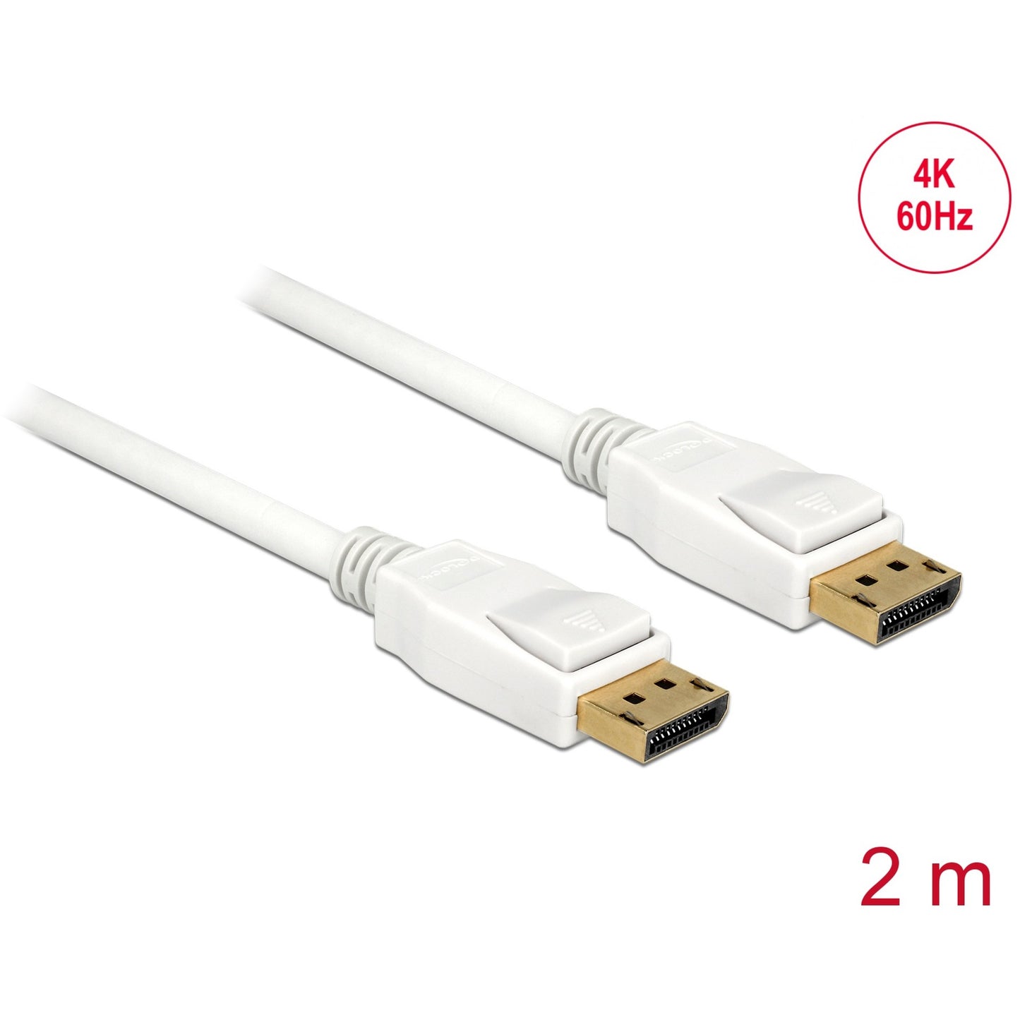 DeLOCK Kabel DisplayPort 1.2 Stecker > DisplayPort Stecker 4K (weiss, 2 Meter)