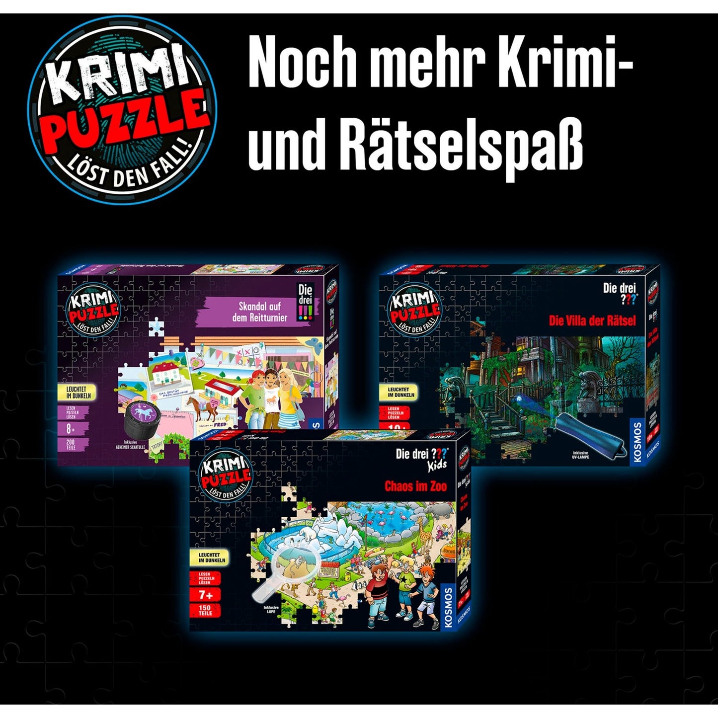 Kosmos Krimi-Puzzle Die drei ??? Kids: Vorsicht Glibberfalle (150 Teile)