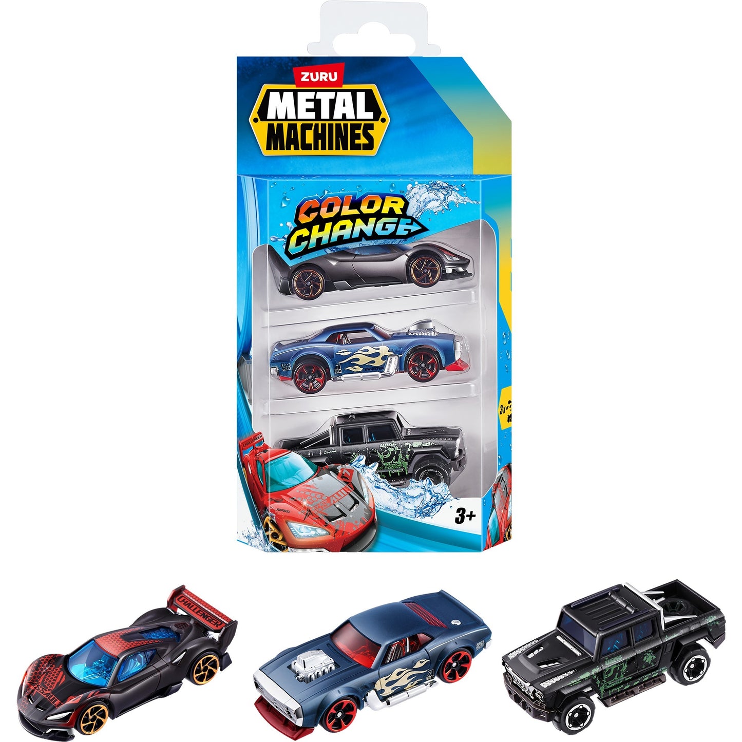 Metal Machines - Color Shifters 3er-Pack, Spielfahrzeug