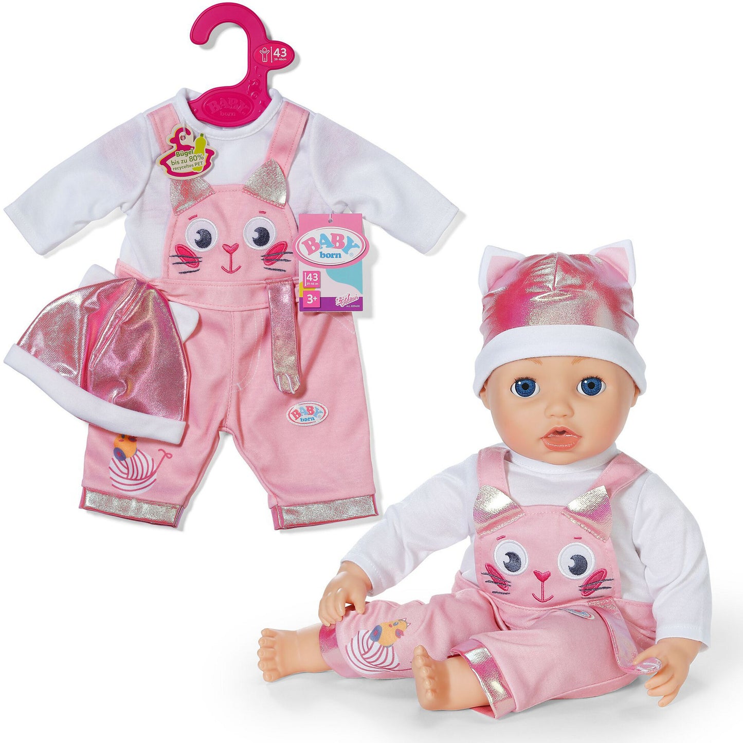 BABY born Einteiler mit Mütze 43cm, Puppenzubehör