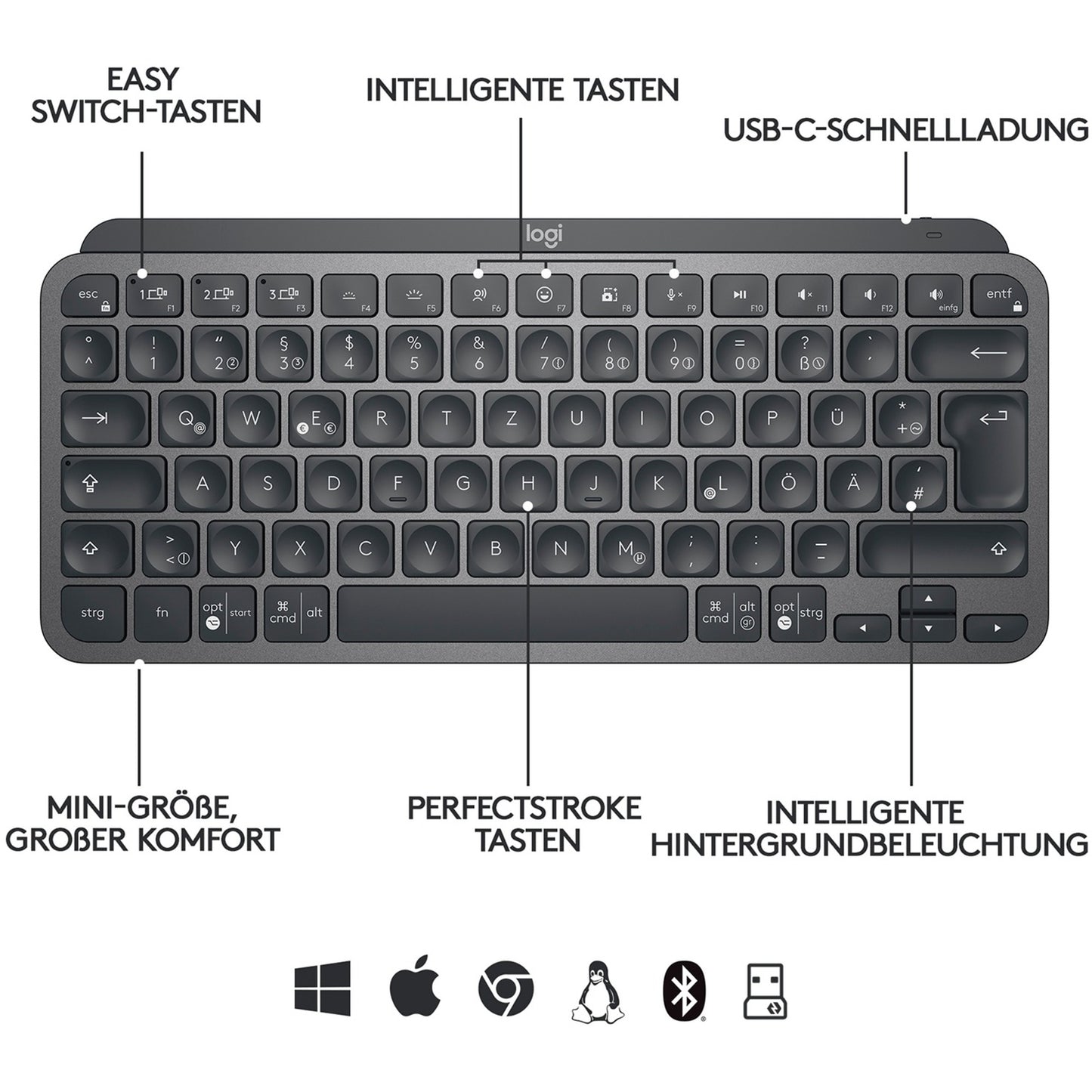 Logitech MX Keys Mini for Business (graphit, DE-Layout)