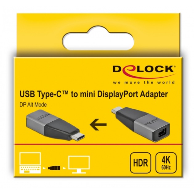 DeLOCK USB 3.2 Gen 1 Adapter, USB-C Stecker > Mini DisplayPort Buchse (grau/schwarz)