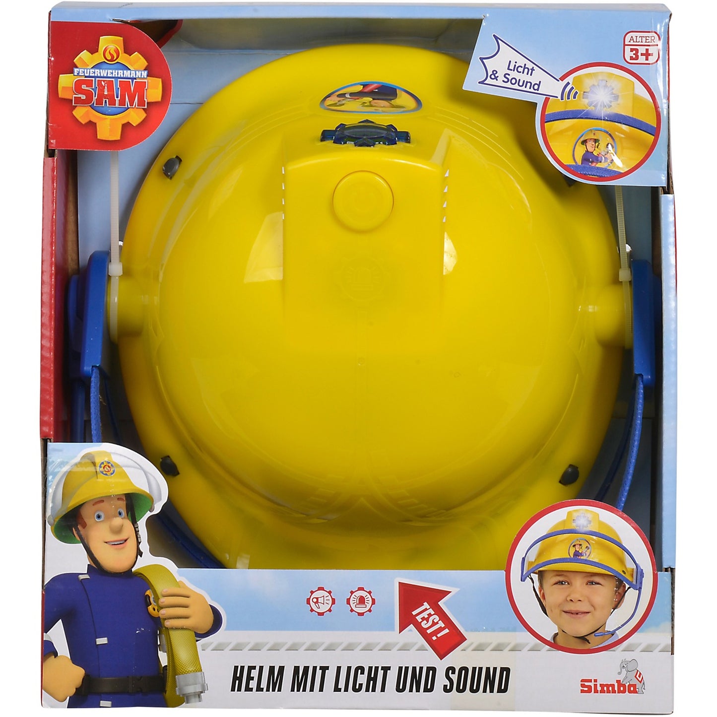 Simba Feuerwehrmann Sam Feuerwehr Helm mit Funktion (gelb)