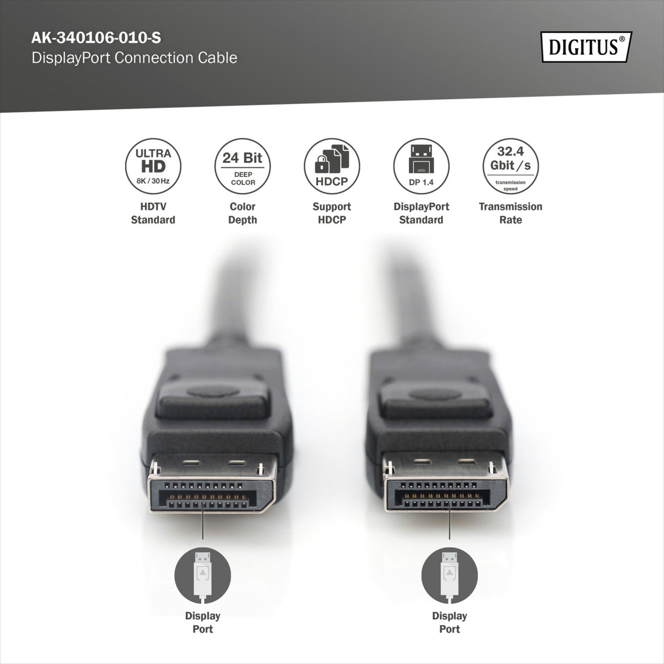 DisplayPort Anschlusskabel, UHD 8K