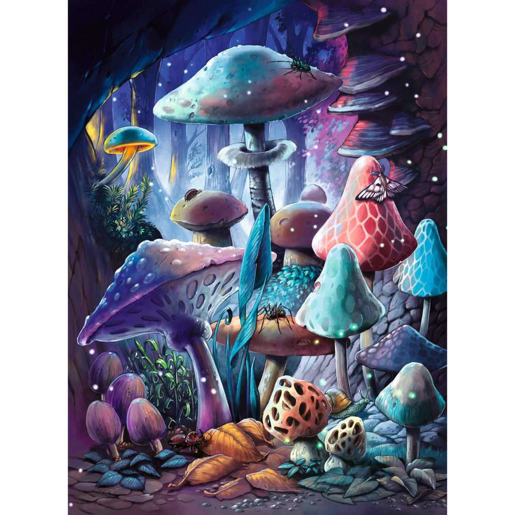 Puzzle Glow in the Dark - Pilze im Mondschein