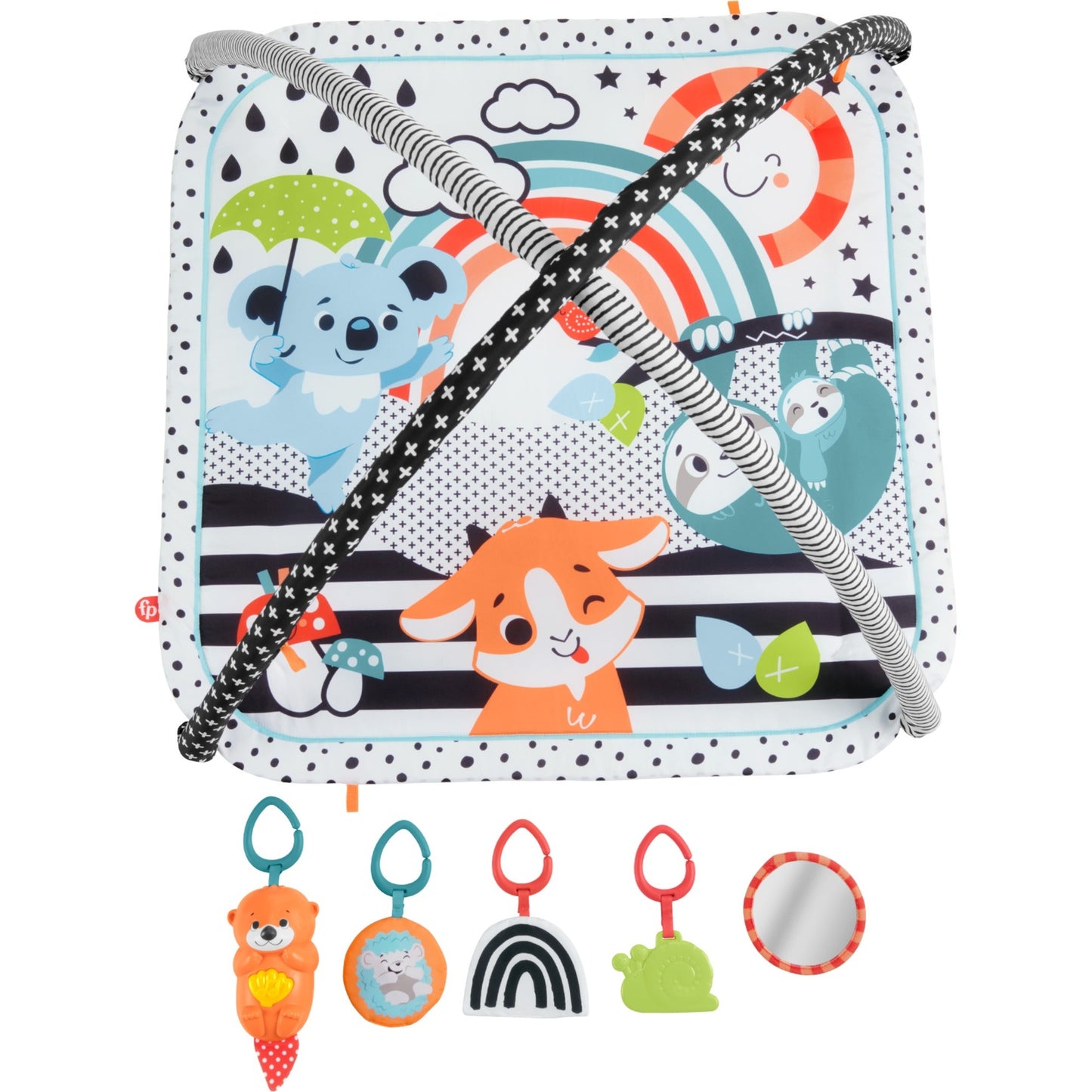 Fisher-Price Tierfreunde Kontrast-Spieldecke, Spielbogen/Decke