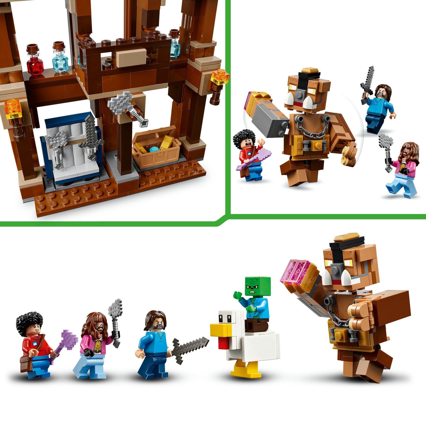 21272 Minecraft Waldanwesen mit Boxring, Konstruktionsspielzeug