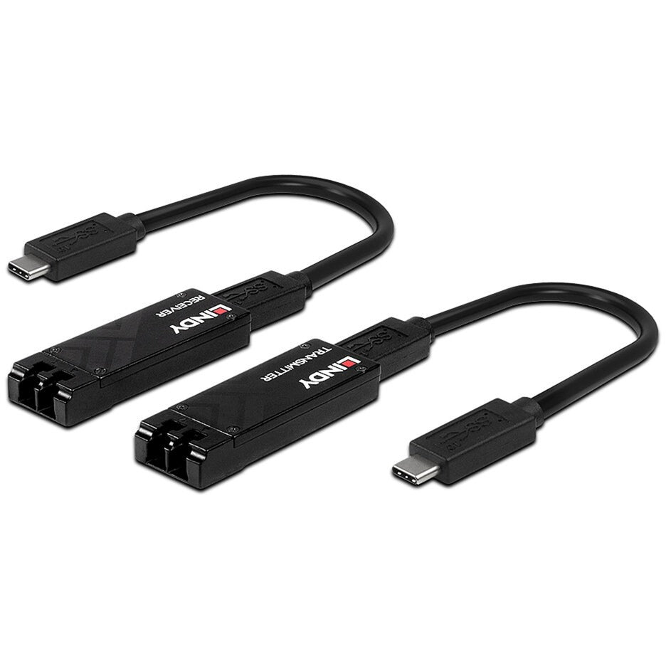 Lindy Fibre Optic USB 3.2 Typ C Extender (schwarz, max. Reichweite 100 Meter)