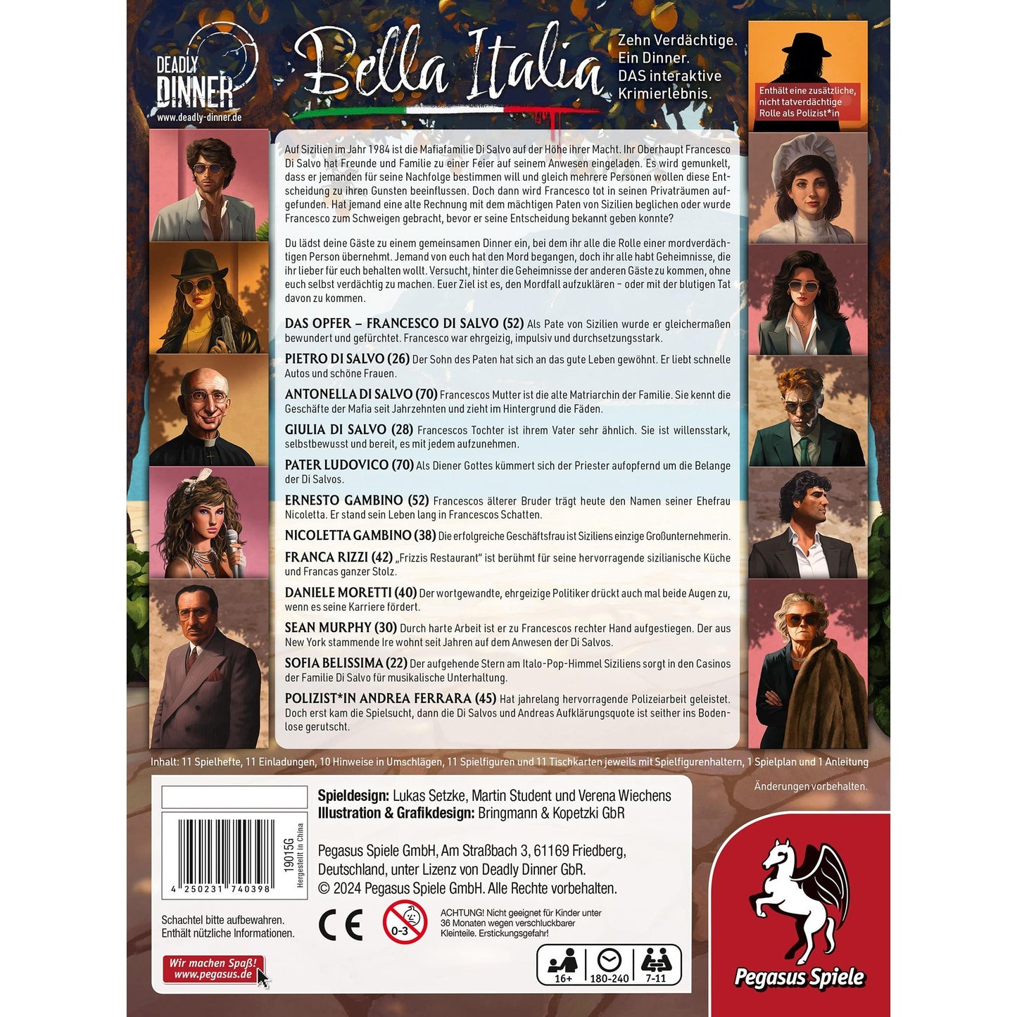 Deadly Dinner - Bella Italia, Brettspiel