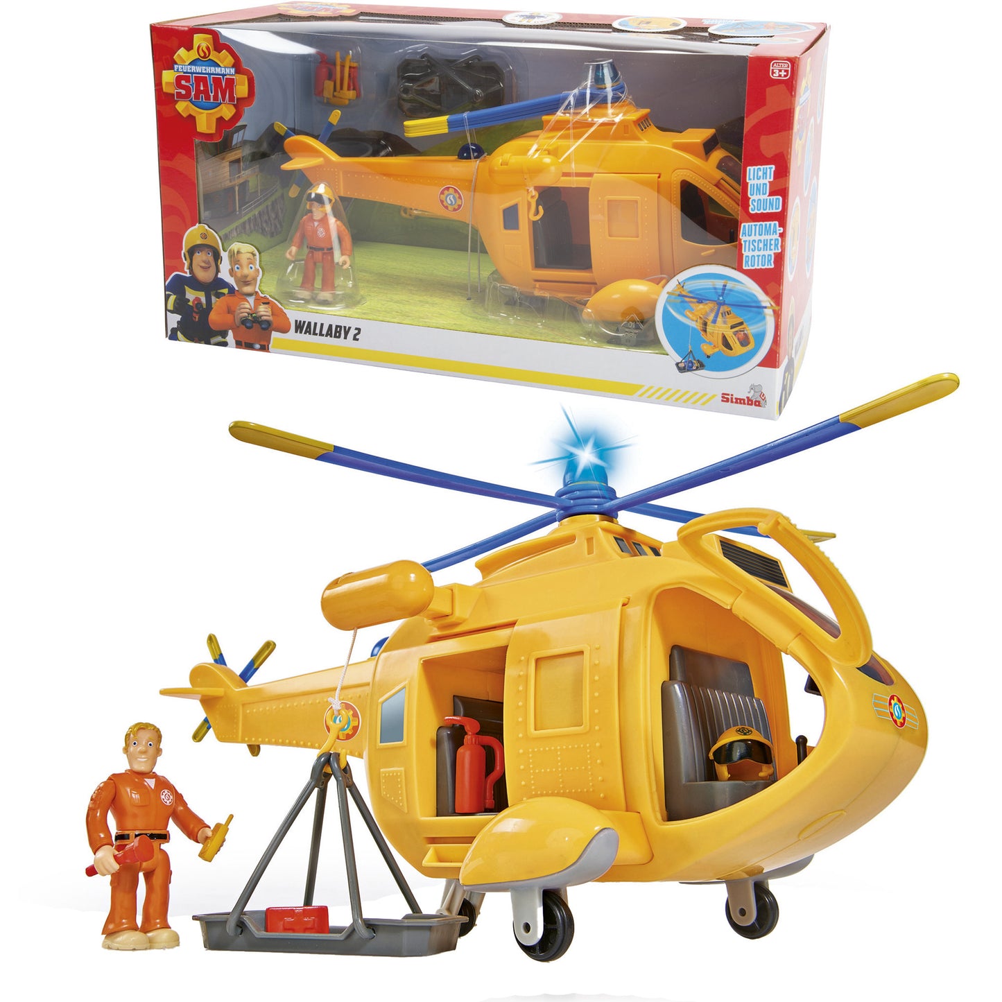 Feuerwehrmann Sam Hubschrauber Wallaby II mit Figur, Spielfahrzeug
