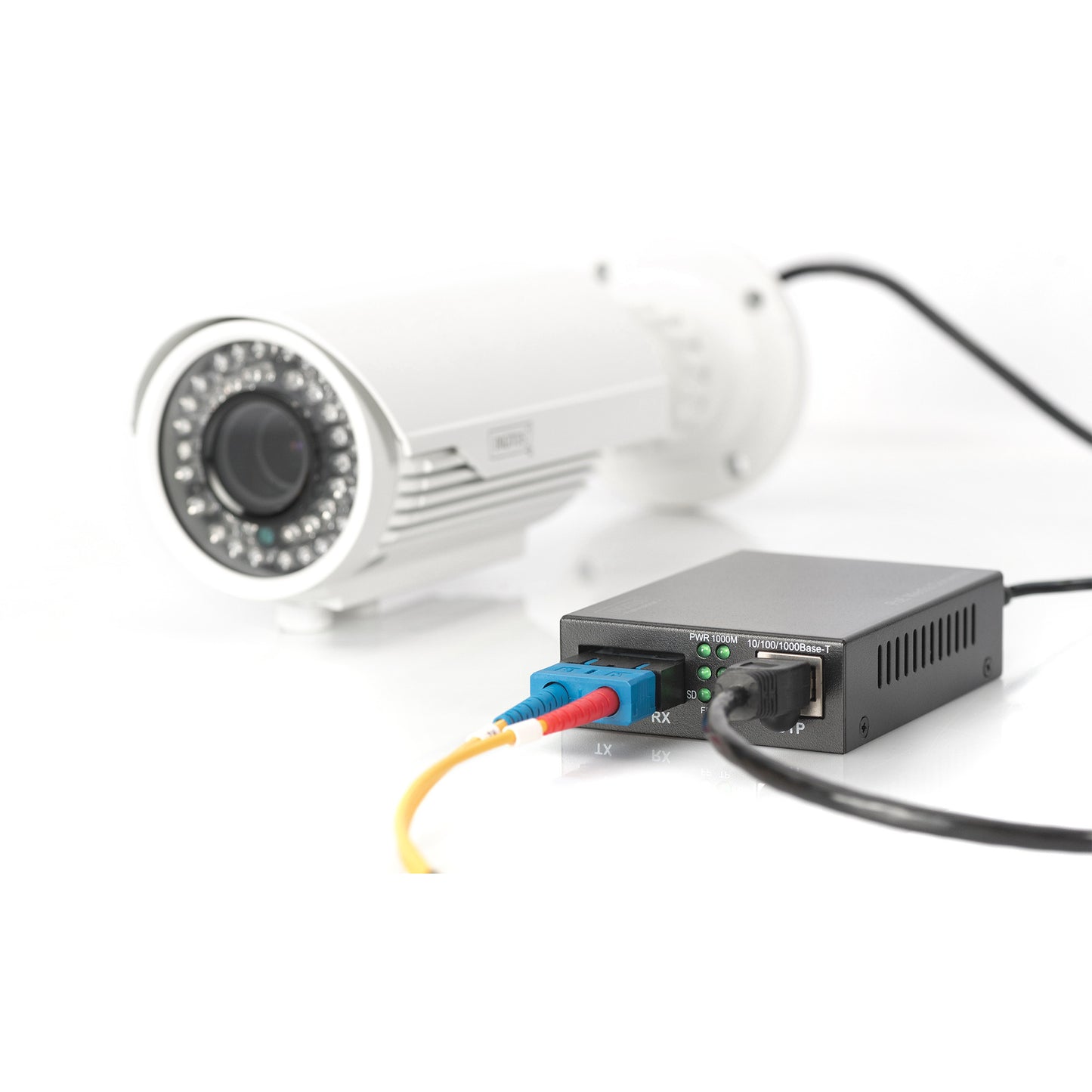 Gigabit PoE Medienkonverter, RJ45 / SC, SM, PSE