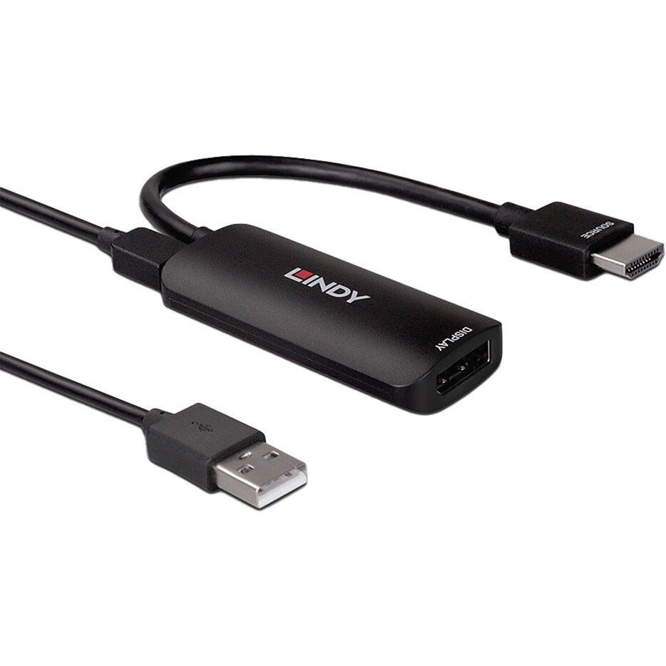Lindy Konverter HDMI 4K80 > DisplayPort 1.4 (schwarz, 16cm)