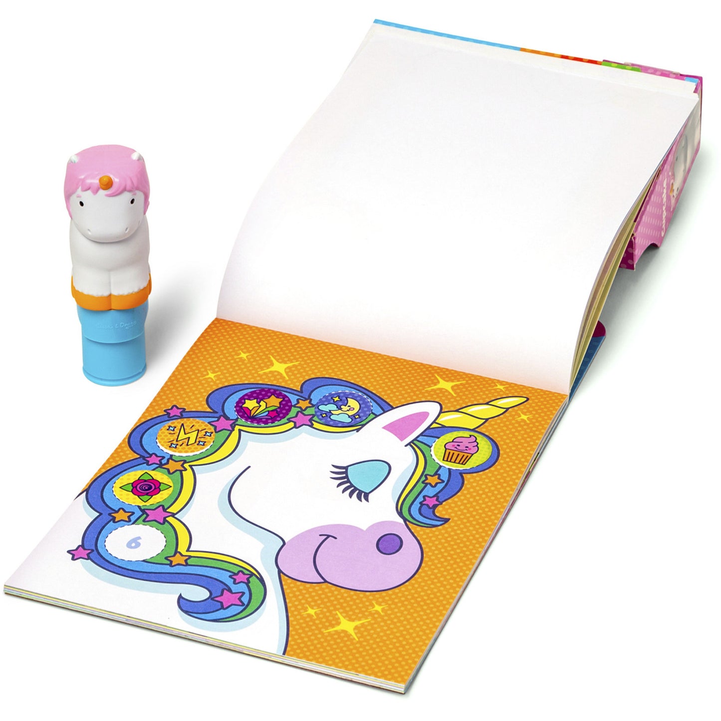 Melissa & Doug - Sticker WOW! Einhorn Aufkleberstempel & Block, Basteln