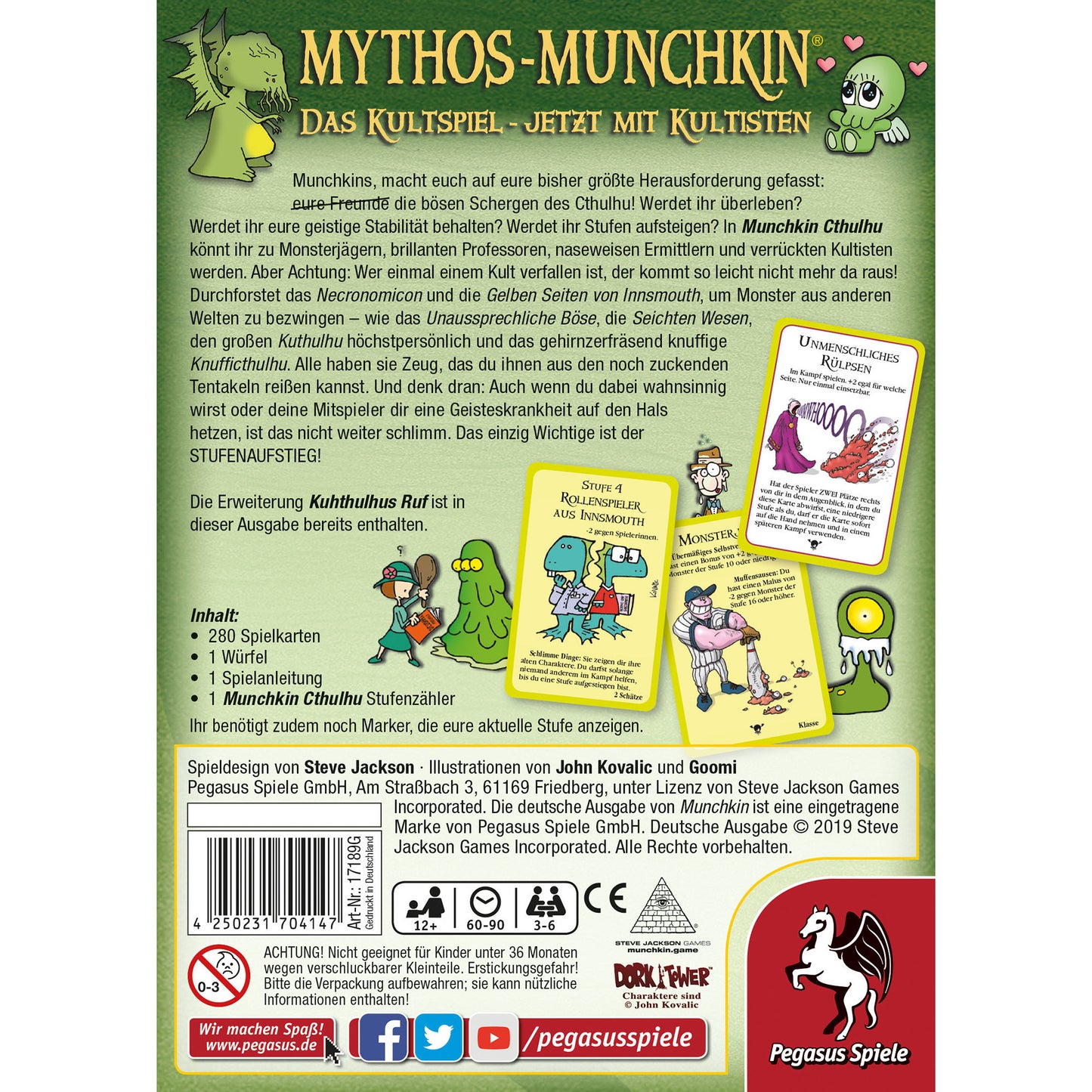Munchkin Cthulhu 1+2, Kartenspiel