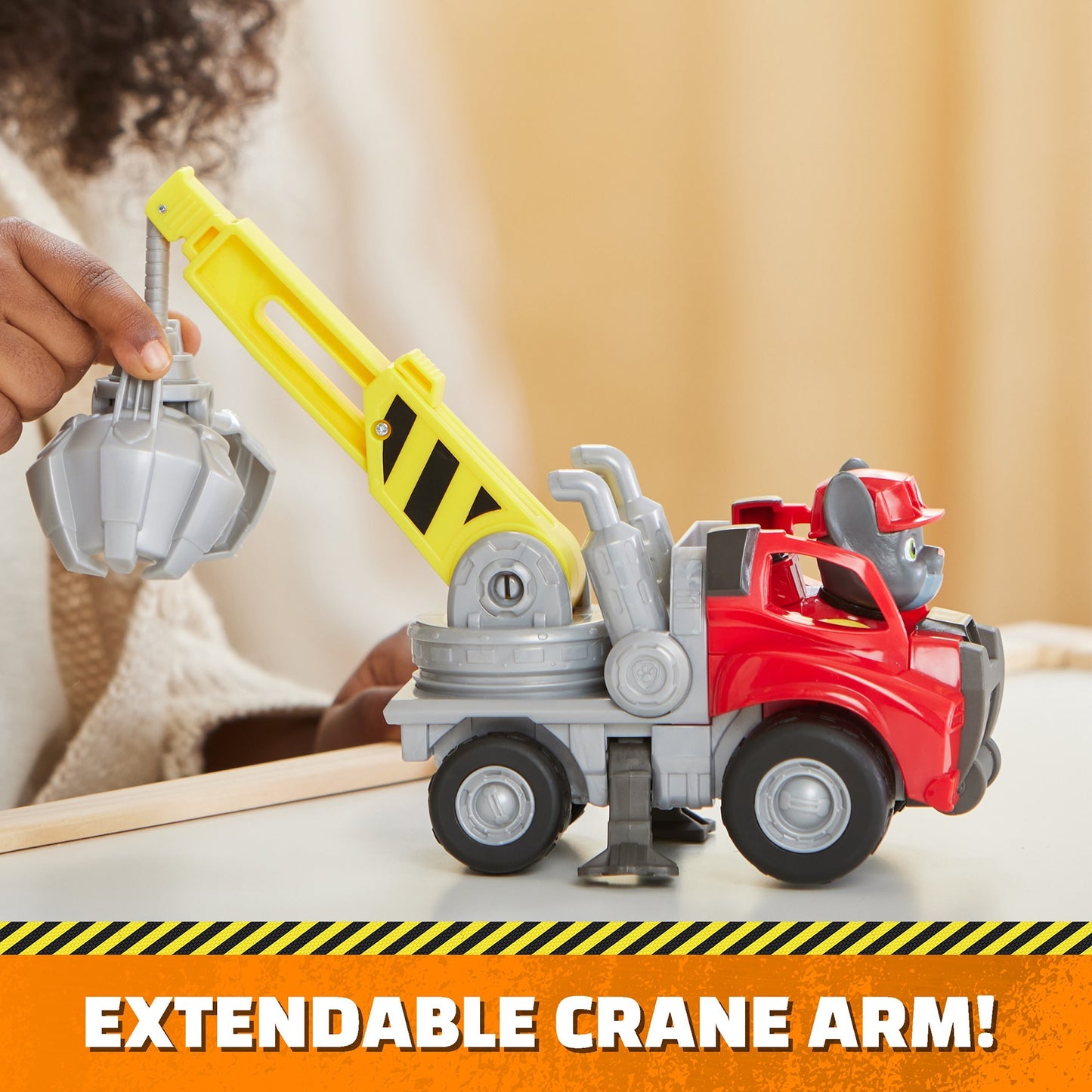 Spin Master Rubble & Crew - Kran-Baufahrzeug mit Charger-Figur, Spielfahrzeug