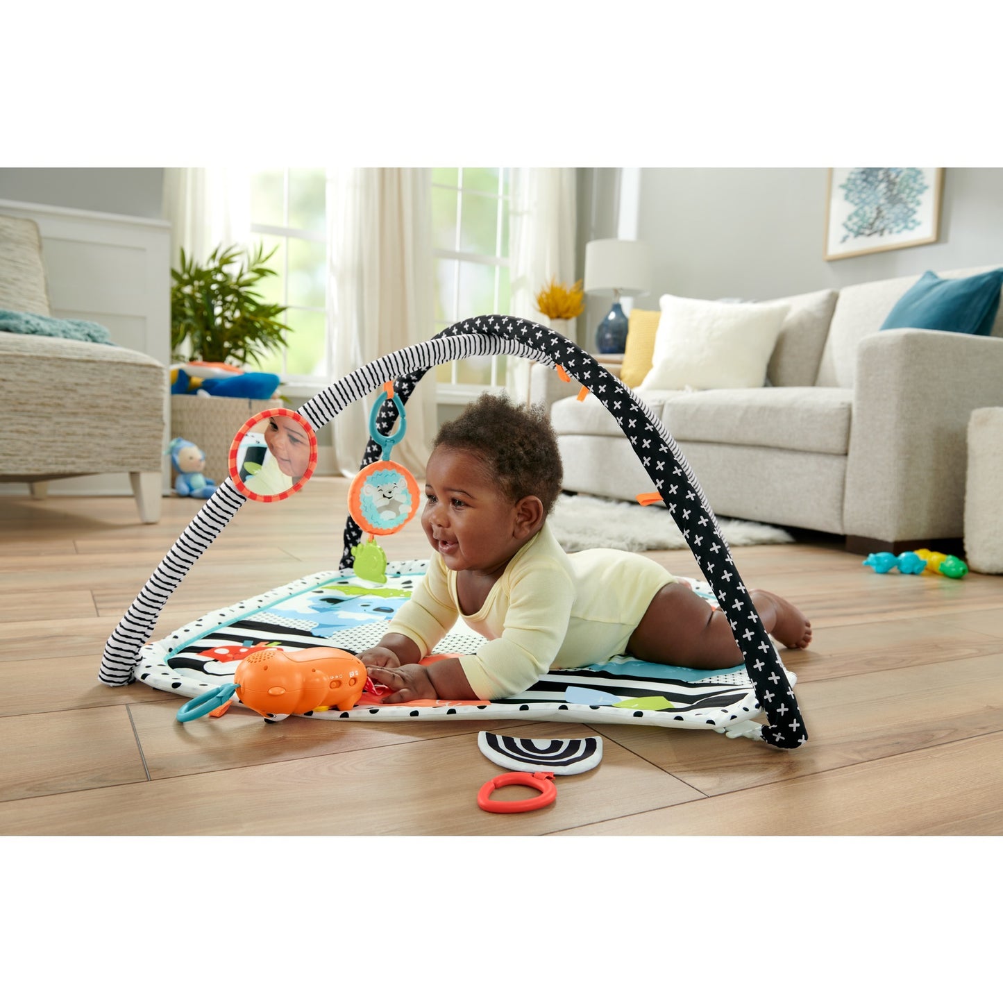 Fisher-Price Tierfreunde Kontrast-Spieldecke, Spielbogen/Decke