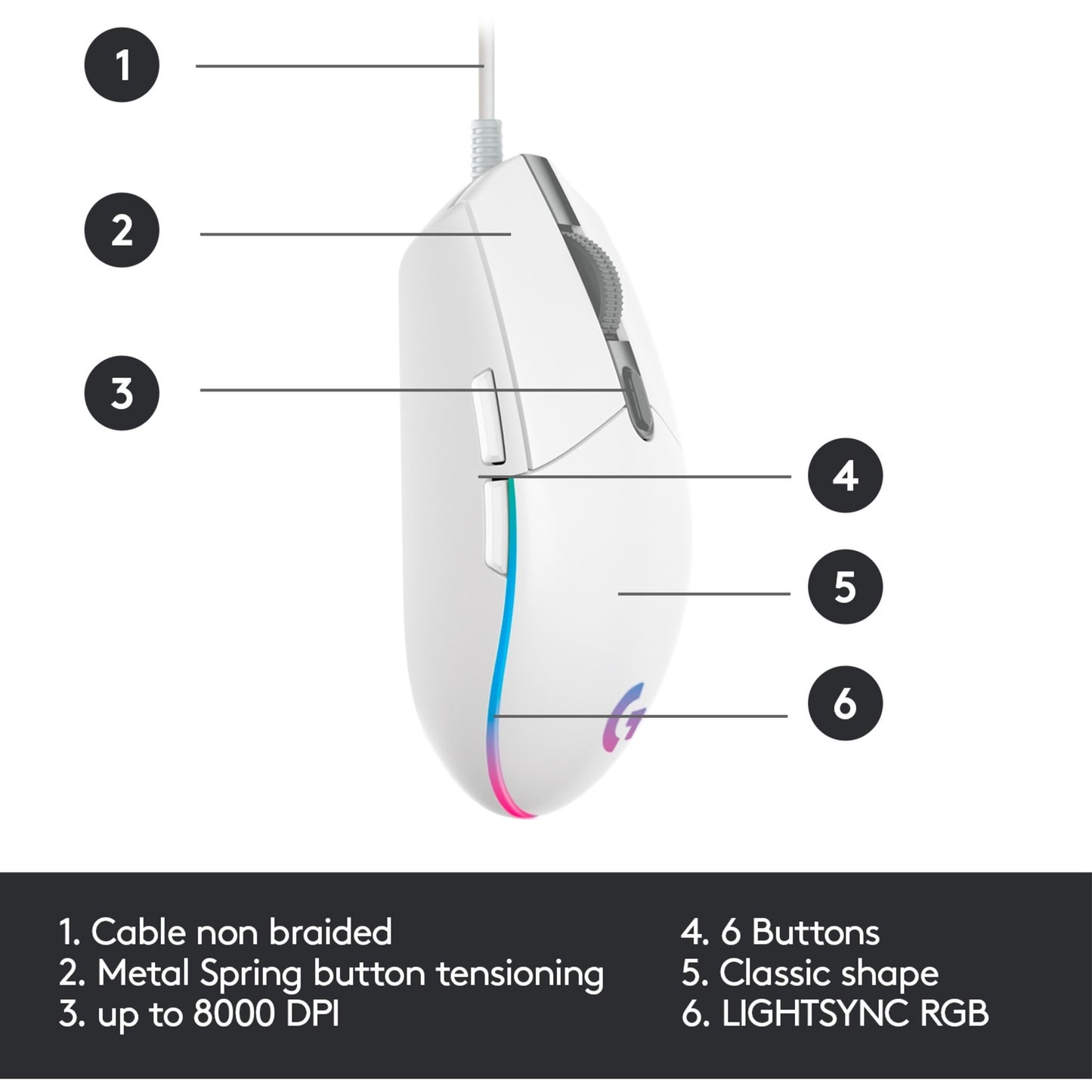 G203 LIGHTSYNC, Gaming-Maus