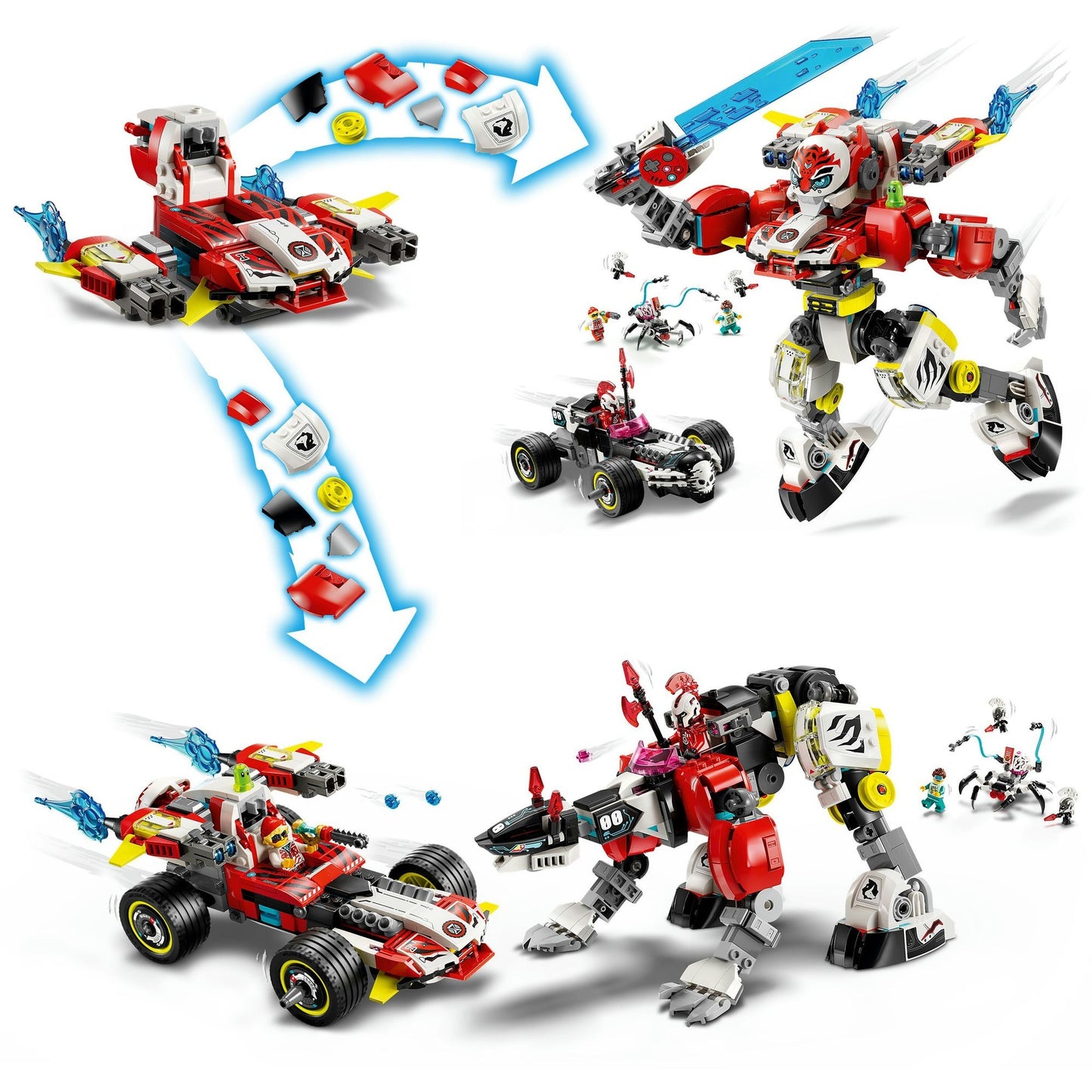71497 DREAMZzz Coopers Tiger-Mech und Zero's Hot Rod Auto, Konstruktionsspielzeug