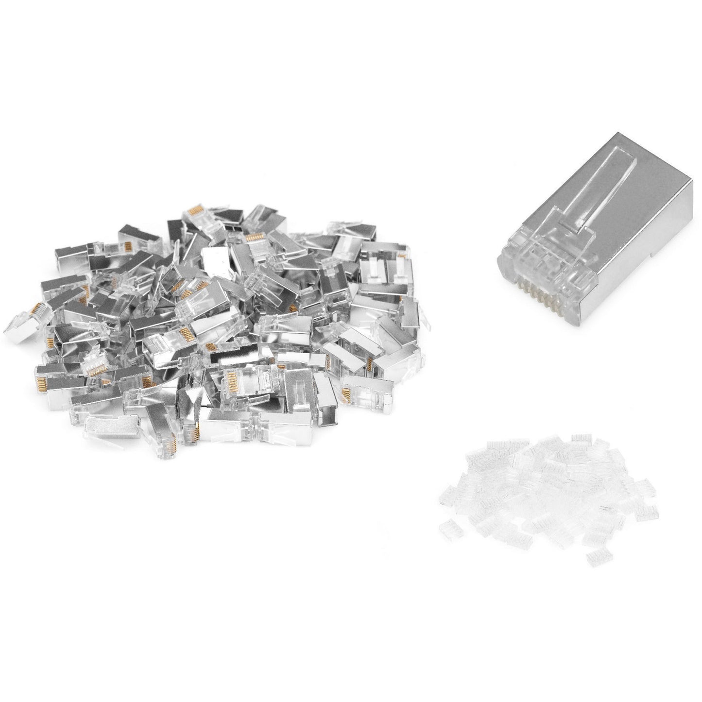 CAT.6 Modularstecker für Rundkabel, geschirmt, 100 Stück