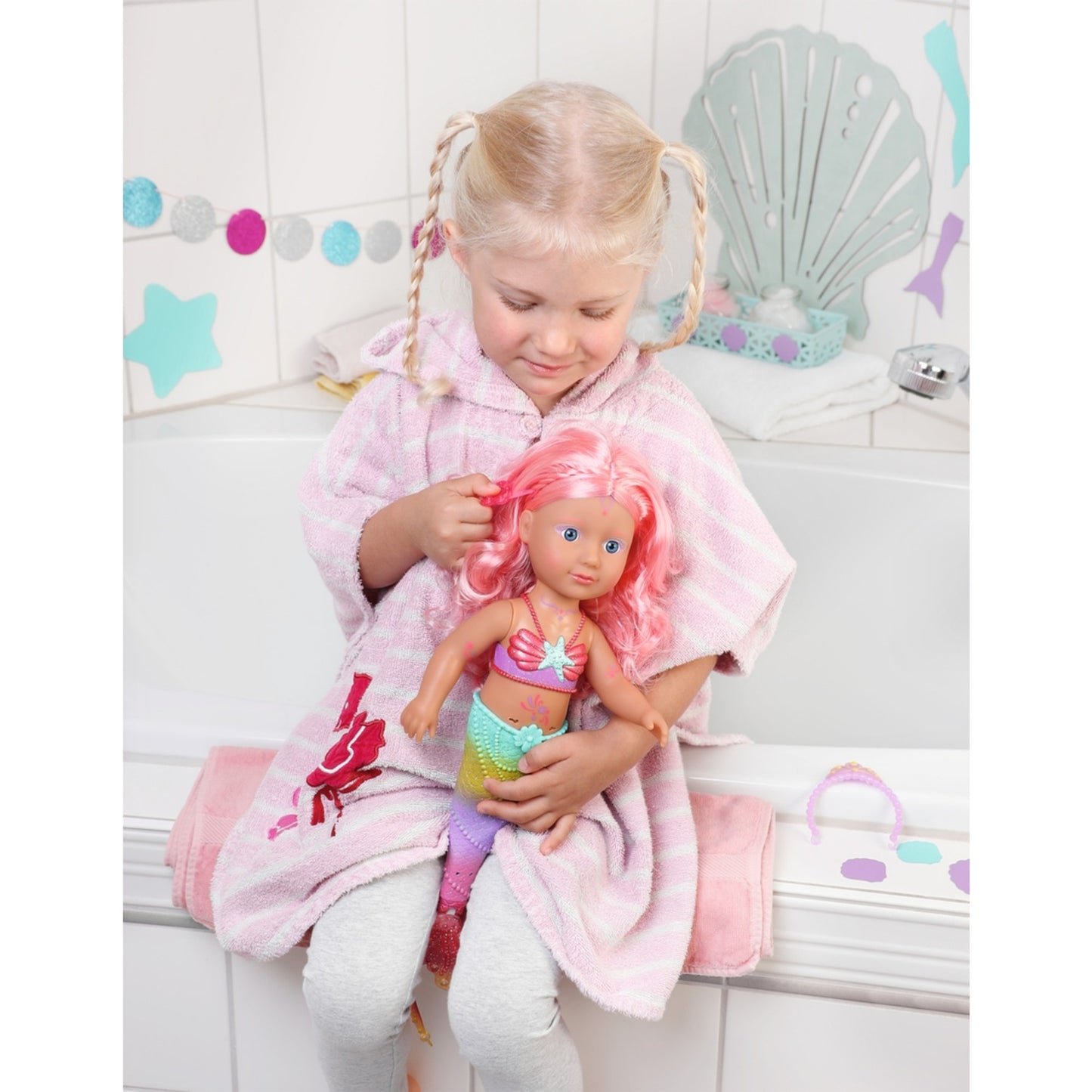 ZAPF Creation BABY born® Little Sister Meerjungfrau 46cm (Inklusive Kamm und Diadem)
