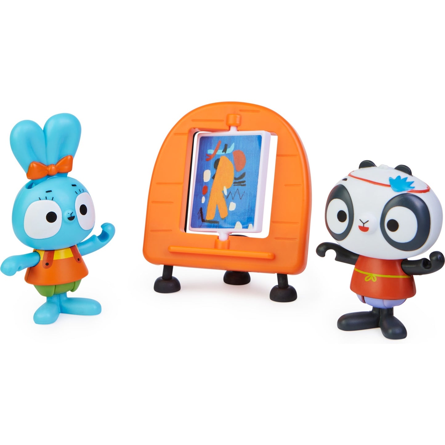 Spinmaster Brave Bunnies - Malen mit Boo Hase und Panda (mit 2 Actionfiguren und 1 Leinwand als Zubehör, Spielzeug für Kinder ab 3 Jahren, Basic Figuren Set)