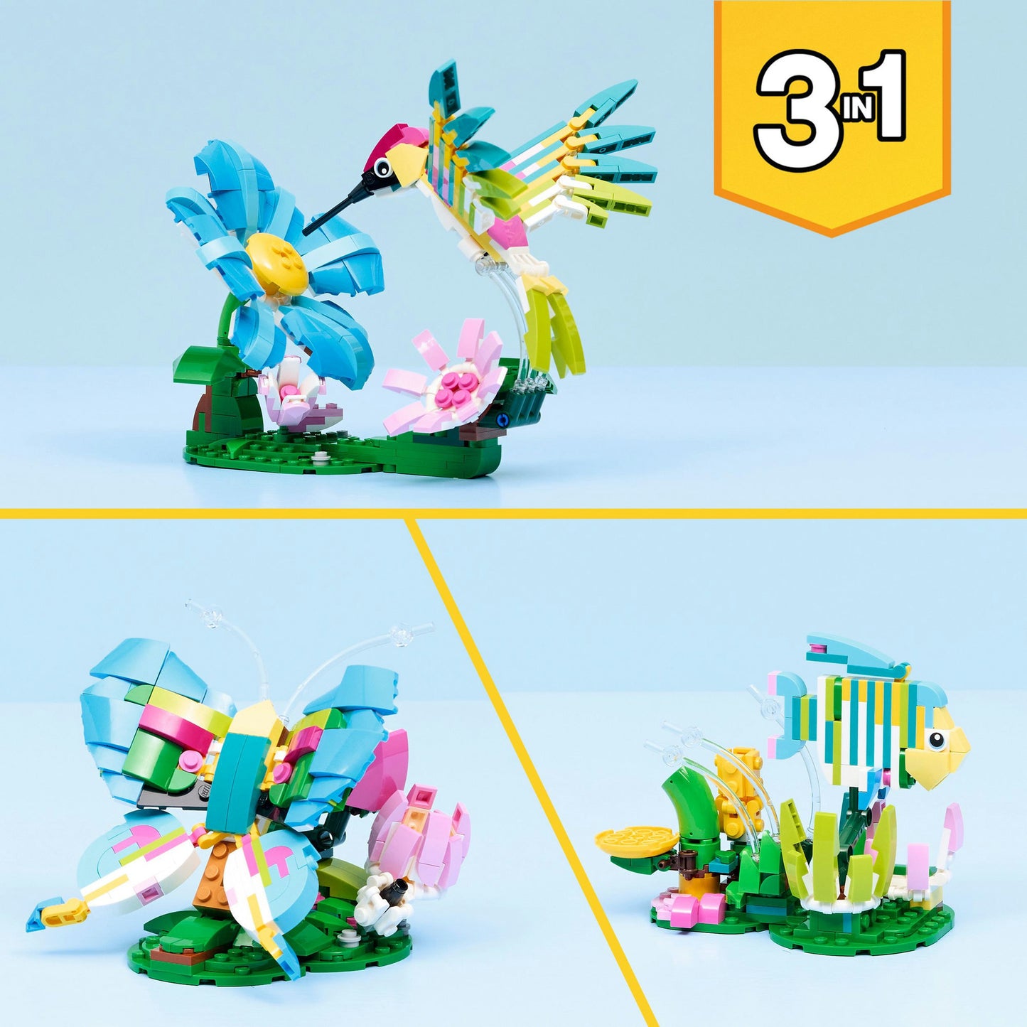 31384 Creator 3-in-1 Wilde Tiere: Bunter Kolibri, Konstruktionsspielzeug