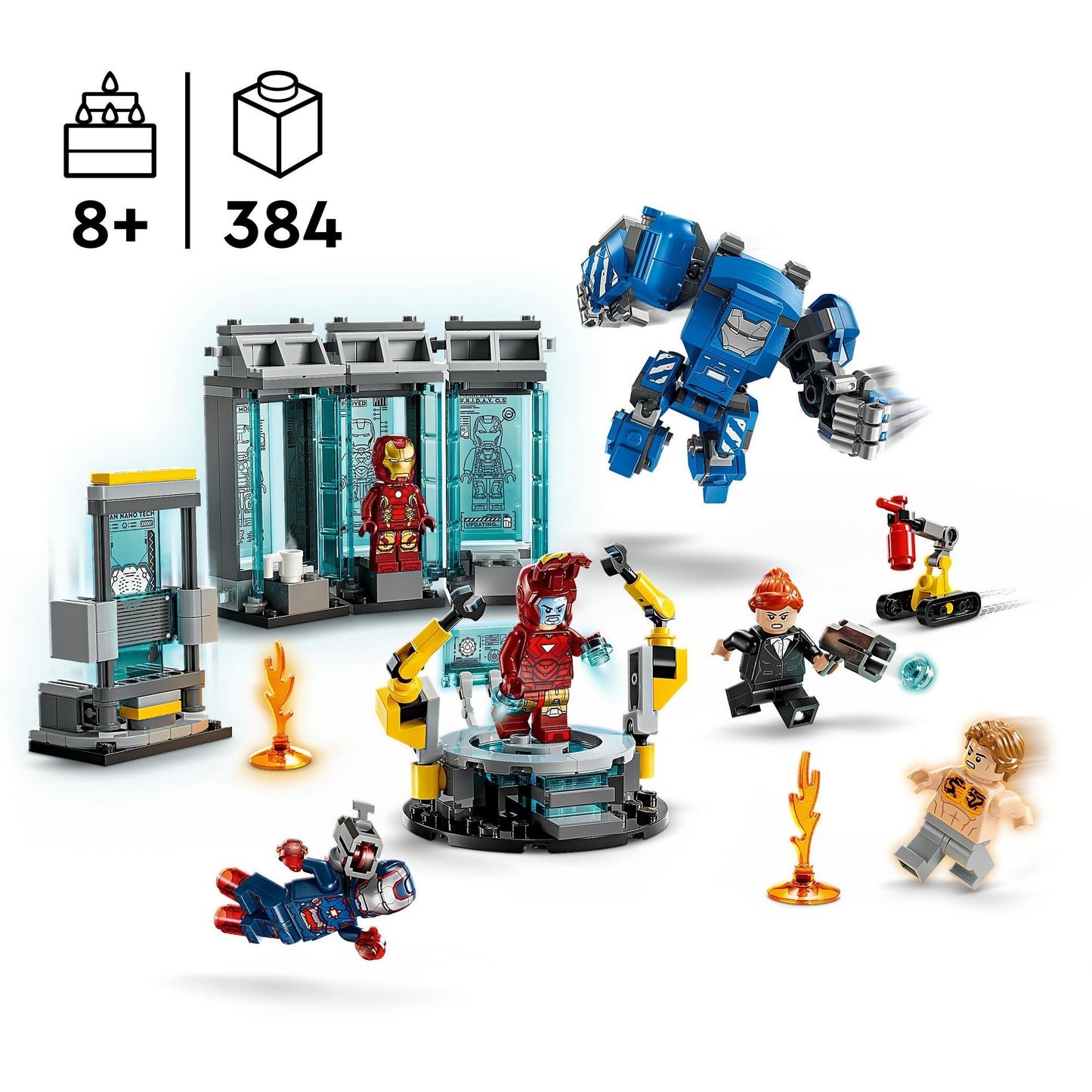 76315 Marvel Super Heroes Iron Mans Labor: Halle der Rüstungen, Konstruktionsspielzeug