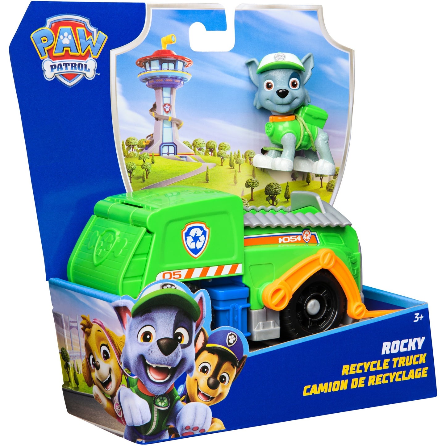 Paw Patrol - Recycling-Truck mit Rocky Spielfigur, Spielfahrzeug