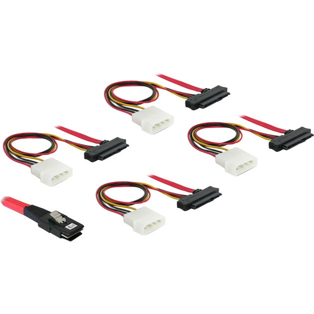DeLOCK Adapterkabel miniSAS-36pin > 4x SAS-29pin (rot, 50cm)