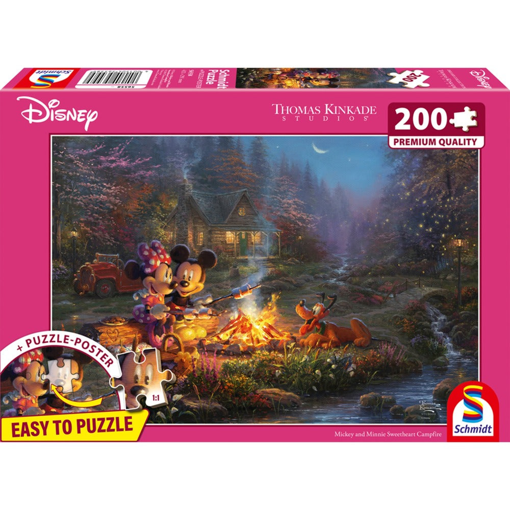 Thomas Kinkade Studios: Disney - Mickey and Minnie Sweetheart Campfire, Puzzle