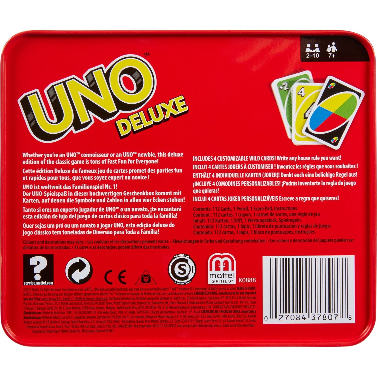 UNO Deluxe, Kartenspiel