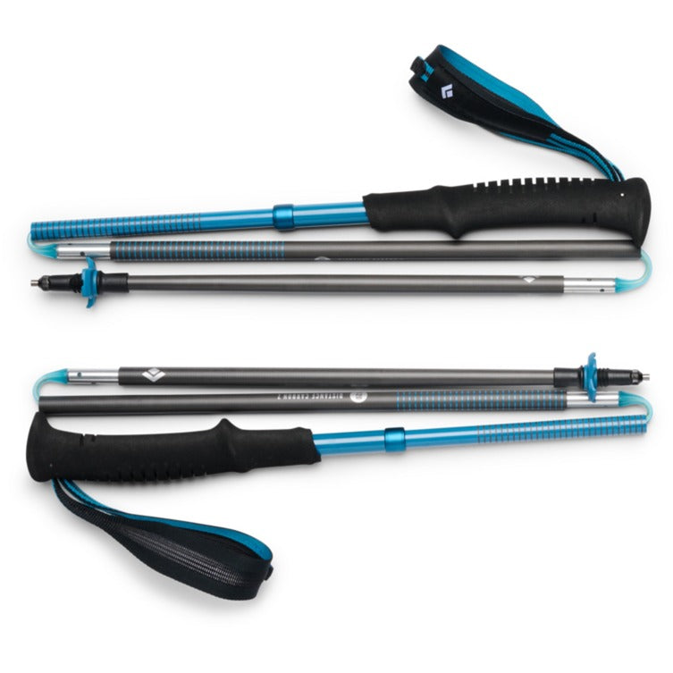 Trekkingstöcke Distance Carbon Z, Fitnessgerät (anthrazit/blau, 1 Paar, 125 cm)