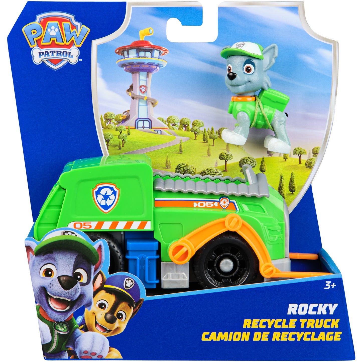 Paw Patrol - Recycling-Truck mit Rocky Spielfigur, Spielfahrzeug