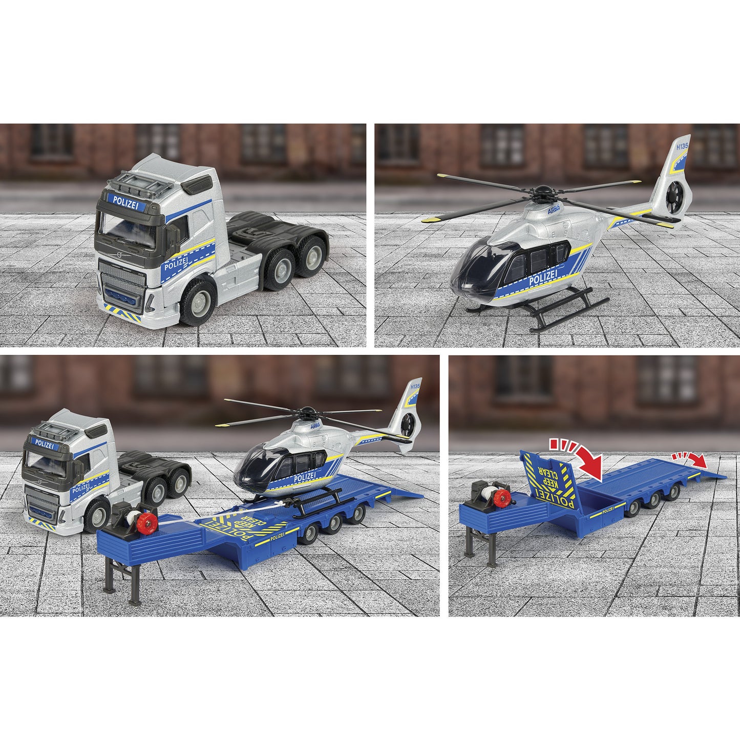 Volvo Truck + Airbus Police Helicopter, Spielfahrzeug