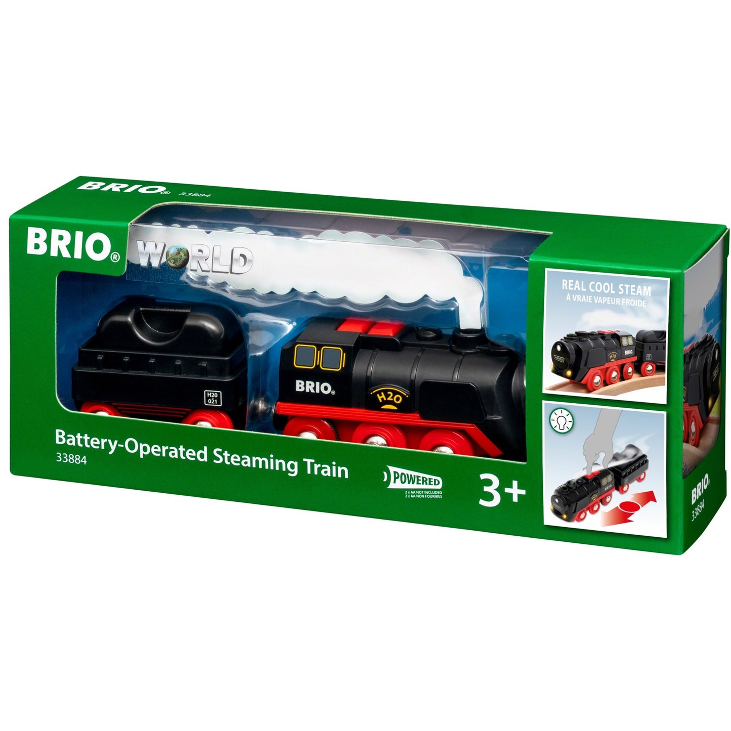 BRIO Batterie-Dampflok mit Wassertank (schwarz/rot)