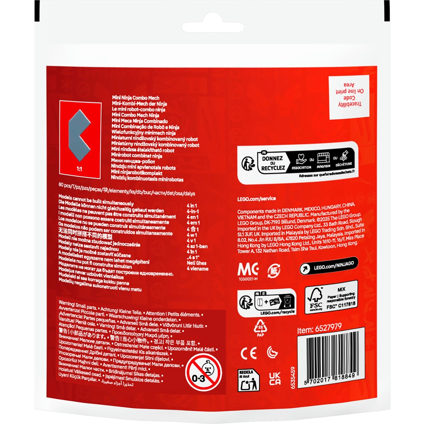 30699 Ninjago Mini-Kombi-Mech der Ninja, Konstruktionsspielzeug