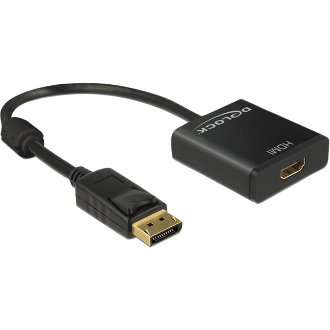 DeLOCK Adapter Displayport 1.2> HDMI Buchse 4K (schwarz, 20 cm)