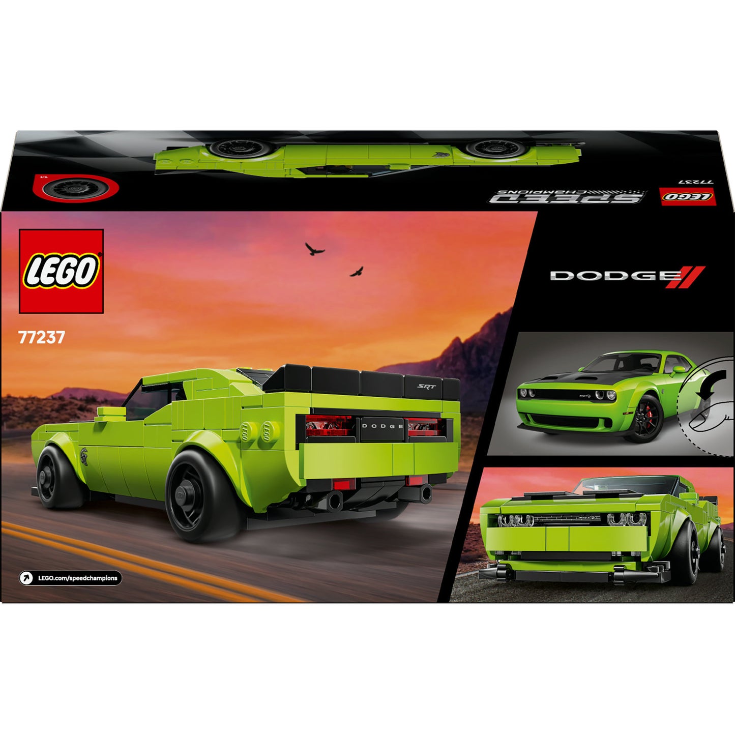 77237 Speed Champions Dodge Challenger SRT Hellcat Sportwagen, Konstruktionsspielzeug