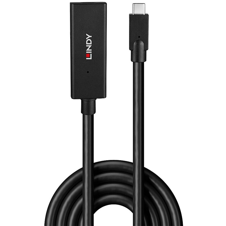 Lindy USB 3.2 Gen 2 Aktivverlängerungskabel, USB-C Stecker > USB-C Buchse (schwarz, 5 Meter)