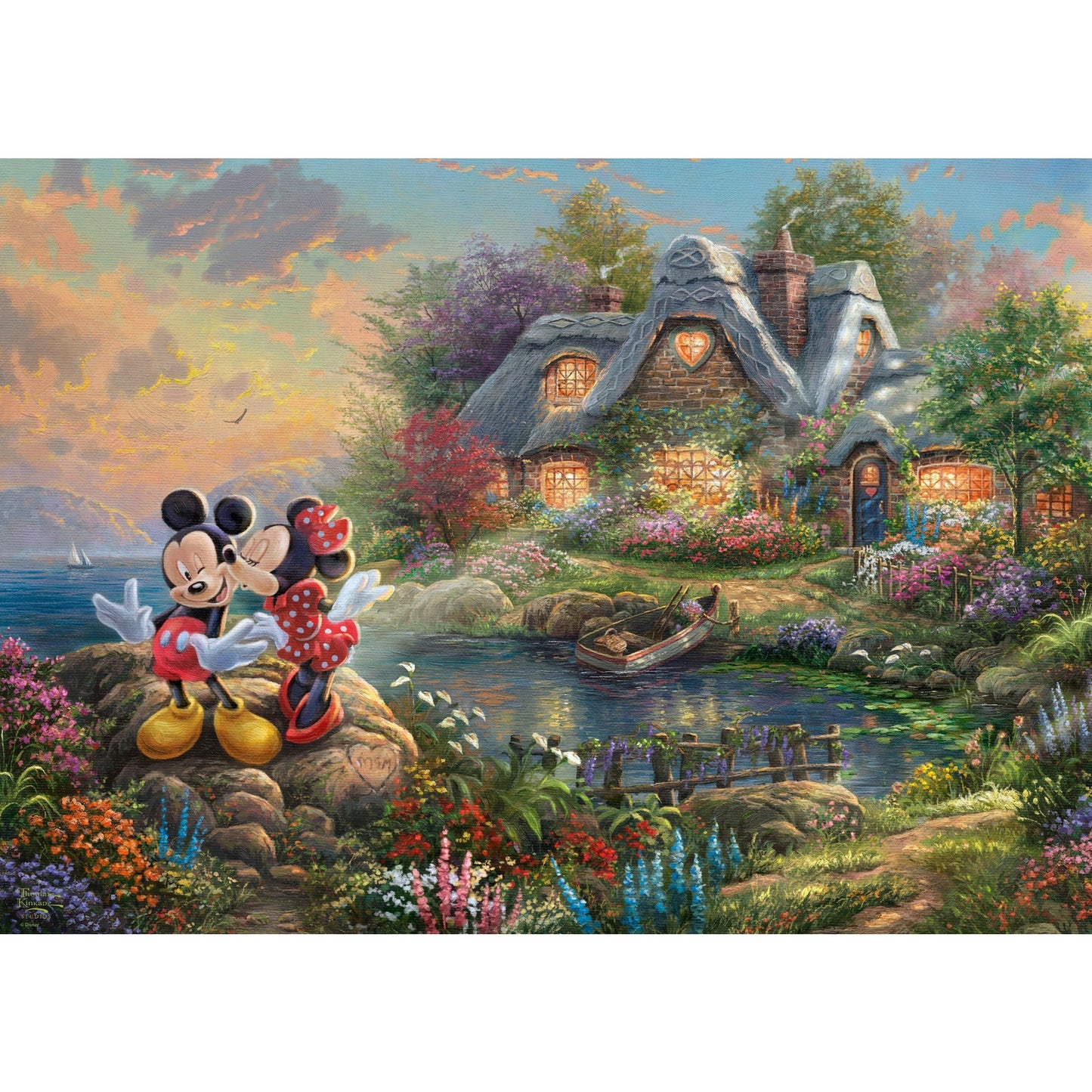Schmidt Spiele Thomas Kinkade: Painter of Light - Disney, Sweethearts Mickey & Minnie (1000 Teile)