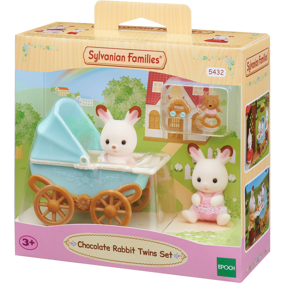 Sylvanian Families - Schokoladenhasen Zwillinge mit Kinderwagen, Konstruktionsspielzeug